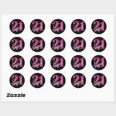21 en juridische | Fun Pink Faux Glitter 21e verja Ronde Sticker (Vel)