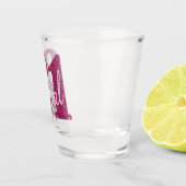 21 en juridische | Fun Pink Faux Glitter 21e verja Shot Glas (Rechts)