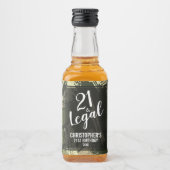 21 en Juridische Groene Camouflage Douane Mini Likeurfles Etiket (Voorkant)