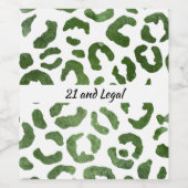 21 en Juridische Groene Cheetah Print Wijn Etiket (Enkel label)