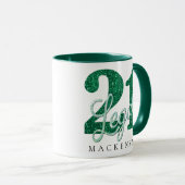 21 en juridische | Groene Faux Glitter 21e verjaar Mok (Voorkant rechts)