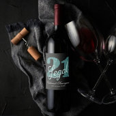 21 en juridische | Groene Faux Glitter 21e verjaar Wijn Etiket