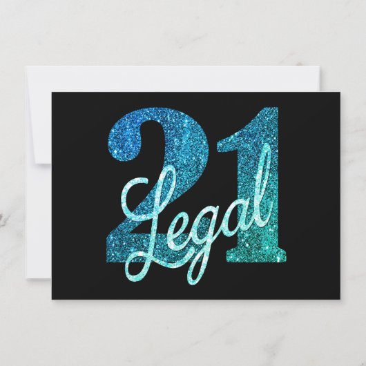 21 en juridische | Ombre Blauw en Groen Foto Keeps Kaart (Achterkant)