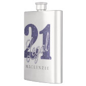 21 en juridische | Paarse Faux Glitter 21e Verjaar Flacon (Links)