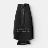 21 en juridische | Paarse Faux Glitter 21e Verjaar Flesjeskoeler (Achterkant)