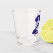 21 en juridische | Paarse Faux Glitter 21e Verjaar Shot Glas (Links)