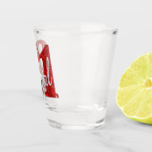 21 en juridische | Rode faux glitter 21e verjaarda Shot Glas (Rechts)