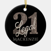 21 en juridische | Taupe 21st Birthday Keepomwille Keramisch Ornament (Voorkant)