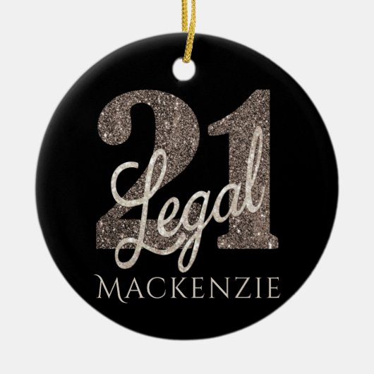 21 en juridische | Taupe 21st Birthday Keepomwille Keramisch Ornament (Voorkant)