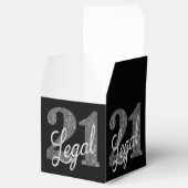 21 en juridische | Zilveren Faux Glitter 21e verja Bedankdoosjes (Geopend)