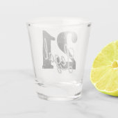 21 en juridische | Zilveren Faux Glitter 21e verja Shot Glas (Achterkant)