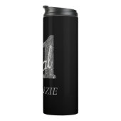 21 en juridische | Zilveren Faux Glitter 21e verja Thermosbeker (Geroteerd rechts)