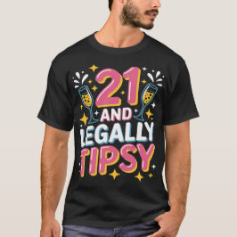 21 en legaal aangeschoten - Grappige 21e verjaarda T-shirt