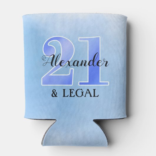 21 en legaal blauw blikjeskoeler (Achterkant)