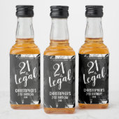 21 en Legal Black Grey Camo Custom Mini Likeurfles Etiket (Flessen)