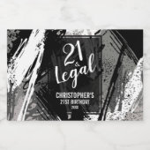 21 en Legal Black Grey Camo Custom Mini Likeurfles Etiket (Enkel label)