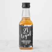 21 en Legal Black Grey Camo Custom Mini Likeurfles Etiket (Voorkant)