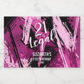 21 en Legal Pink Black Camo Custom Mini Likeurfles Etiket (Enkel label)