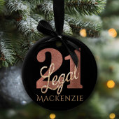 21. en Legal Roos Gold 21st Birthday Party Name Keramisch Ornament
