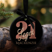 21. en Legal Roos Gold 21st Birthday Party Name Keramisch Ornament