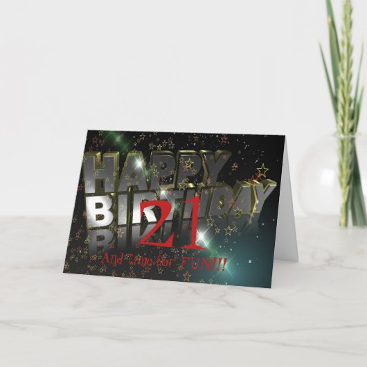 21 EN TIJD VOOR EEN LEUKE VERJAARDAG KAART (Voorkant)