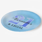 21 en wettelijk blauwe papieren bord (Gekanteld)