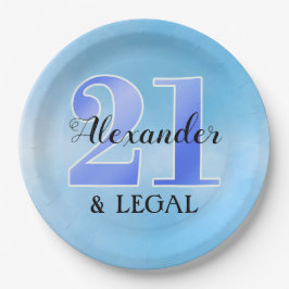 21 en wettelijk blauwe papieren bord