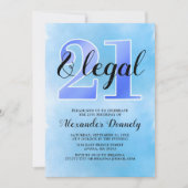 21 en wettelijke blauwe uitnodiging (Voorkant)