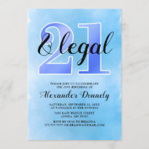 21 en wettelijke blauwe uitnodiging