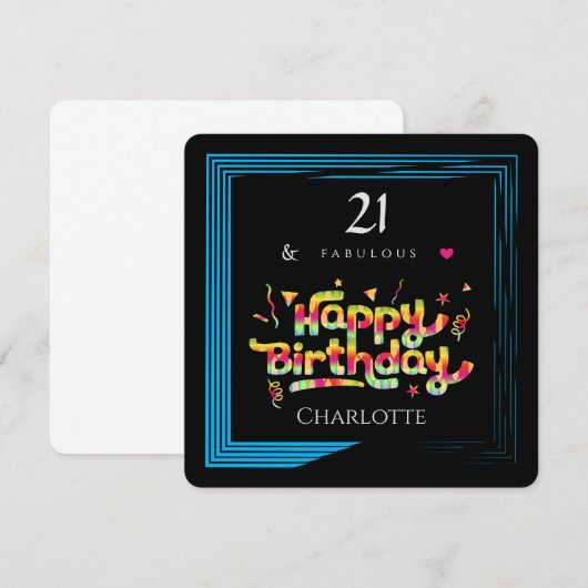 21 & Fabulous – Elegant Custom Happy Birthday (Voorkant / Achterkant)