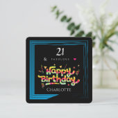 21 & Fabulous – Elegant Custom Happy Birthday (Staand voorkant)
