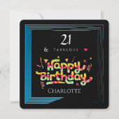 21 & Fabulous – Elegant Custom Happy Birthday (Voorkant)
