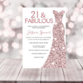 21 & Fabulous Roos Gold Dress 21e verjaardag Kaart