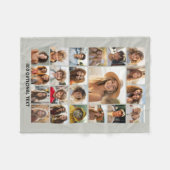 21 Foto Collage - Aangepaste Tekst - Taupe met Tek Fleece Deken (Voorkant (Horizontaal))