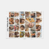 21 Foto Collage - Aangepaste tekst - Zwart en Wit Fleece Deken (Voorkant (Horizontaal))