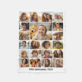 21 Foto Collage - Aangepaste tekst - Zwart en Wit Fleece Deken (Voorkant)