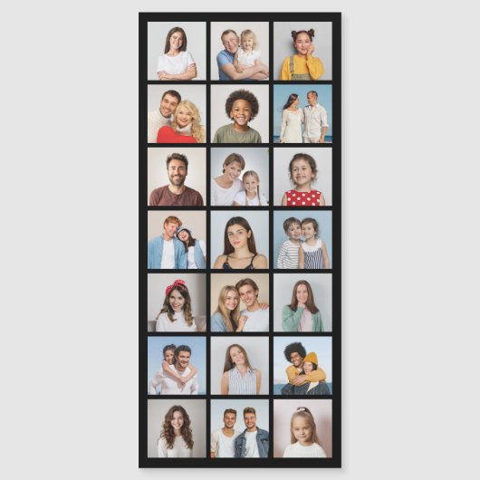 21 Foto Collage Bewerkbare Kleur Dunne Magnetische Magnetische Uitnodiging (Voorkant)