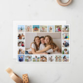 21 Foto Collage Bewerkbare Kleur Kaart Notitiekaartje (Voorkant / Achterkant in situ)