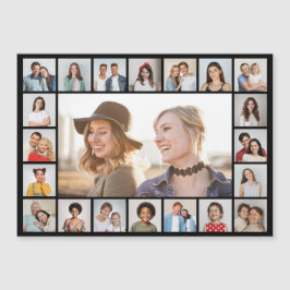 21 Foto Collage Editable Color Magnetic Card