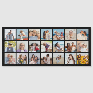 21 Foto Collage Editable Color Magnetic Card