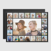 21 Foto Collage Editable Color Magnetic Card (Voorkant / Achterkant)