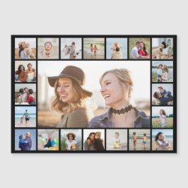 21 Foto Collage Editable Color Magnetic Card