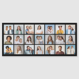 21 Foto Collage Editable Color Magnetic Card