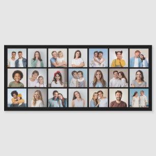 21 Foto Collage Editable Color Magnetic Card