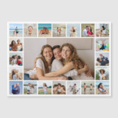 21 Foto Collage Editable Color Magnetic Card (Voorkant)