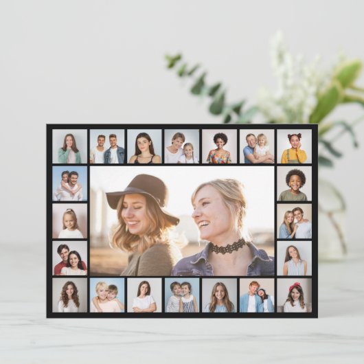21 Foto Collage Editable Color Wenskaart (Staand voorkant)