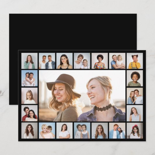 21 Foto Collage Editable Color Wenskaart (Voorkant / Achterkant)