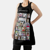 21 Foto Collage Grid met naam zwart Schort (Insitu)