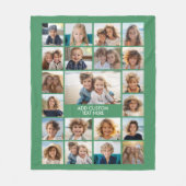 21 Foto Collage - Groen en Tekst Fleece Deken (Voorkant)