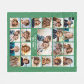 21 Foto Collage - Groen en Tekst Fleece Deken (Voorkant (Horizontaal))